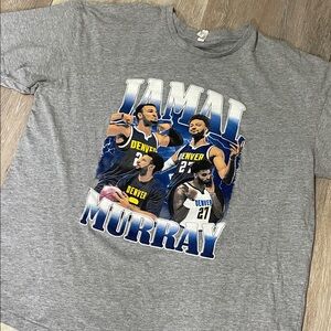 Jamal Murray Denver Nuggets Basketball Gray Tshirt Size 2X